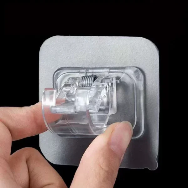 Nail-Free Curtain Clamp Rods Clips Hook Self Adhesive Rail Hooks Adjustable Shower Household Storage Hanging Stick Rack Holder - Image 6