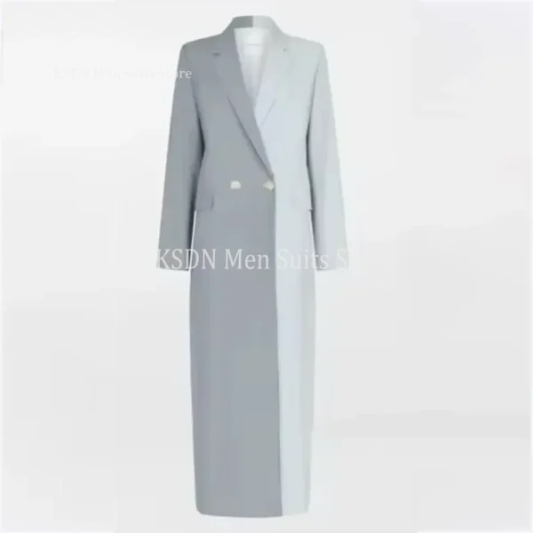 Fashion Casual Double Breasted Notch Lapel Solid Color Women Blazer Elegant Office Lady Clothing High Quality Long Style Jacket
