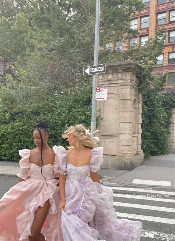 Selkie Long Evening Dresses Princess Prom Dresses Formal Floor Length Ruffles Ruched Prom Gowns Puff Sleeves Graduation Dresses - Image 3