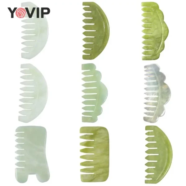 Face Slimmer Gouache Scraper Massager Natural Jade Stone Guasha Tools Massage Comb Body Acupuncture Stick Beauty Health Tool