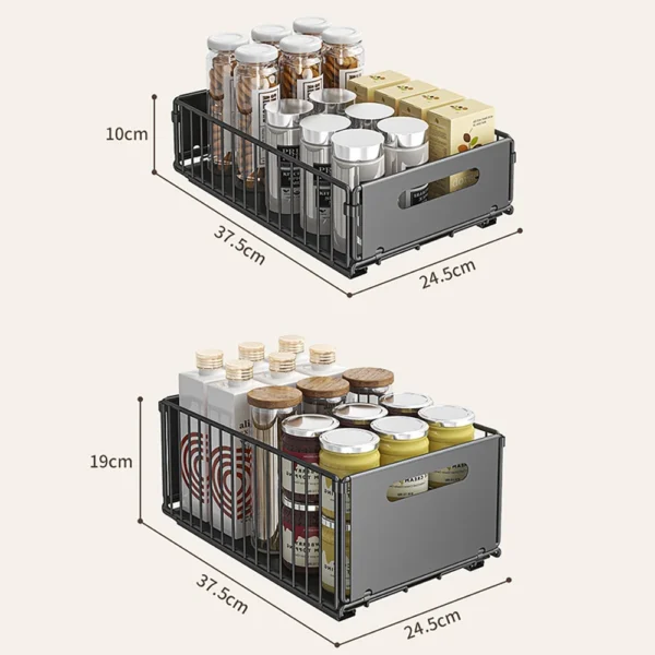 Kitchen Storage Rack Pull Out Cabinet Organizer Slide Drawer Storage Tray Seasoning Bottle Spice Storage Rack Kitchen Organizer - Image 6