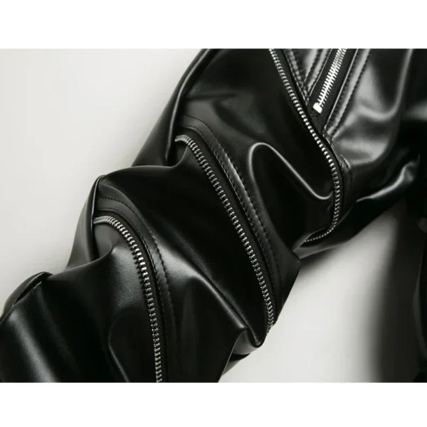 Winter Skinny Biker PU Leather Pants for Men, High Street Fashion Motorcycle Trousers - Image 5