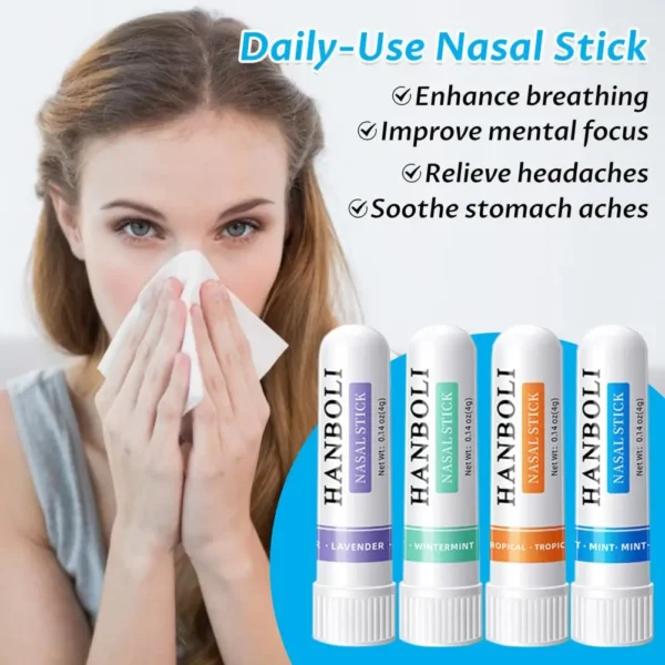 4Pcs Essential Oil Nasal Stick Peppermint Wintermint Lavender Flavor Daily Refreshment Fatigue Relief Aromatherapy Inhaler Stick - Image 2