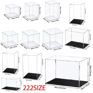 222 Size Acrylic Display Case for Collectibles Assemble Clear Acrylic Box Protection Showcase for Action Figures Organizing Toys