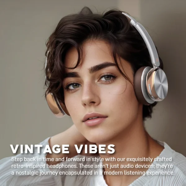 Sansui DT11 ANC Wireless Bluetooth 5.4 Headphones – 45dB Active Noise Cancellation, 50H Playtime, Over-Ear Retro Earphones - Image 2