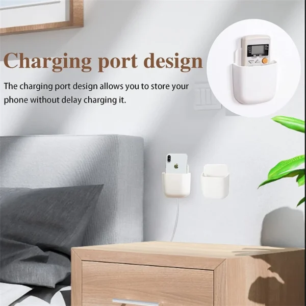 2PCS Wall Mounted Storage Box Household Living Room Conditioner Remote Control Bedside Phone Storage Holder Organizer Box Shelf - Image 2