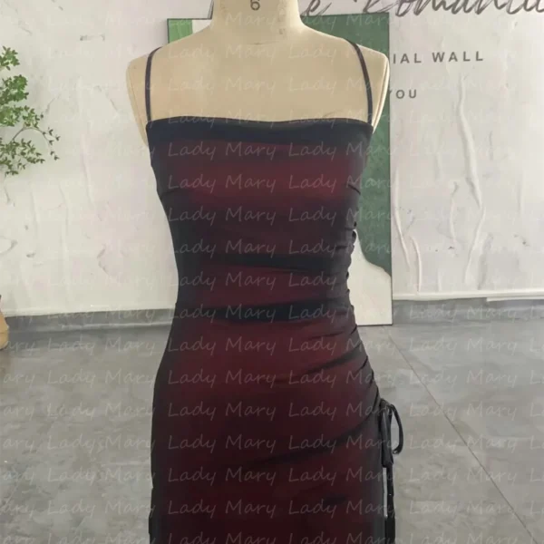 Real Photos 90s Evening Dresses Customized Red Black Criss Cross Formal Occasion Prom Gowns 2024 Homecoming Party Vestido De Noc - Image 2