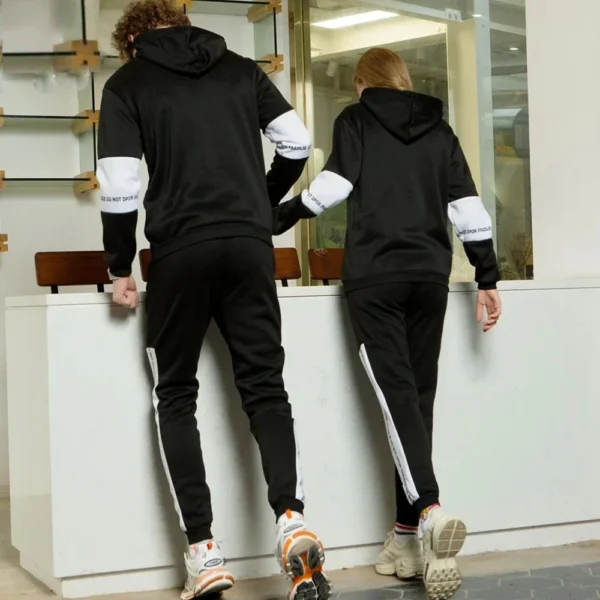 Men’s Tracksuit High-Quality Fashion Hooded Sweatshirt Sweatpants Casual Trend Print Pullover Classic Black White Jogging Clothes - Image 6