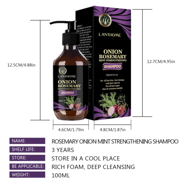 Hair Shampoo For Fast Hair Growth Rosemary Onion Hair Regrowth Shampoo Anti Hair Loss Effective Within 7 Day Hair Care Product - Image 5
