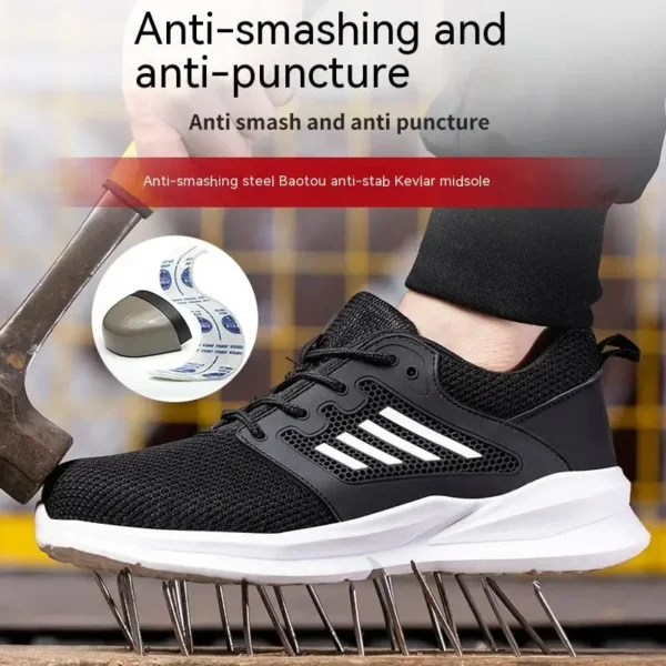 Work Sneakers Steel Toe Shoes Men Safety Shoes Puncture-Proof Work Shoes Boots Fashion Indestructible Footwear Security - Image 2
