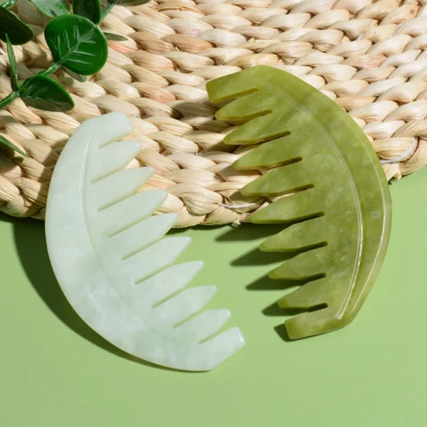 Face Slimmer Gouache Scraper Massager Natural Jade Stone Guasha Tools Massage Comb Body Acupuncture Stick Beauty Health Tool - Image 2
