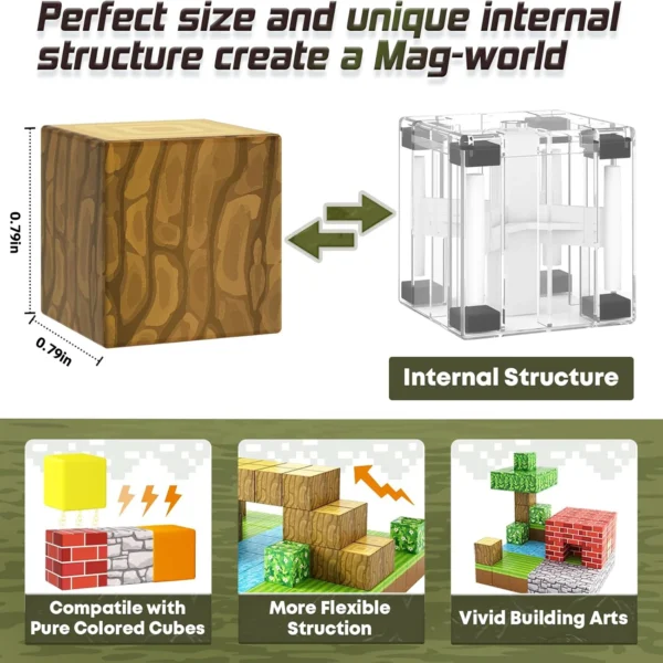 100pcs Magnetic Blocks Toy Build Magnet Set For Boys Girls Stem Montessori Sensory Cubes For Toddlers Gift - Image 6