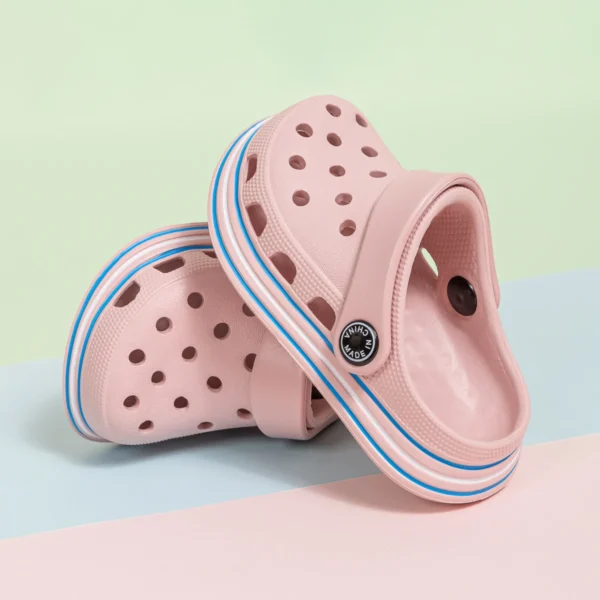 Children's Summer Classic Garden Shoes EVA Anti-slip Soft Bottom Kids Cave Shoes Solid Color Breathable Home Indoor Slippers - Image 2
