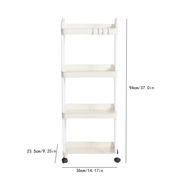 Household Multi-layer Small Cart Storage Rack Floor To Floor Kitchen Bedroom Bathroom Storage Rack Storage Rack With Wheels - Image 2