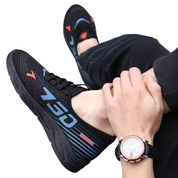 Men's casual sports shoes, lightweight sports shoes, white outdoor breathable mesh black running shoes, sports jogging tennis sh - Image 2