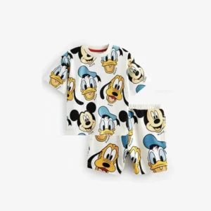 Summer 2pcs/Set Kids Cartoon Short Sleeve Shorts Baby Mickey TShirt Loose Shorts Child Cute Clothing Toddler Thin Tracksuits