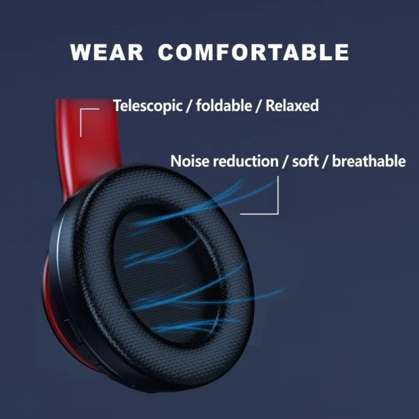Lenovo HD200 Bluetooth Earphones – Over-Ear, Foldable, Wireless, Noise Cancellation, HIFI Stereo Gaming Headset - Image 3