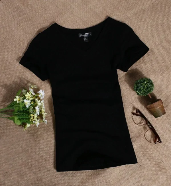 MRMT 2025 Women's T Shirt Casual Women Short Sleeved Slim Solid Color Simple Pure Tees Womens T-Shirt For Female Women T shirts - Image 3