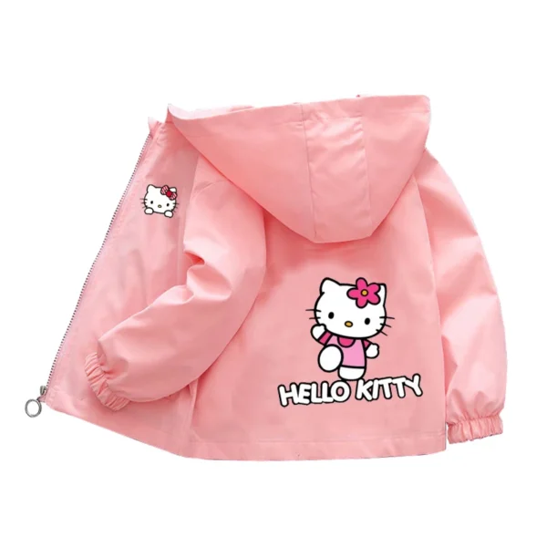 Sanrio Girls Cartoon Kuromi Cinnamoroll Jacket Hello Kitty ‌Princess Coats Spring Autumn Kids Hooded Jackets Casual Outerwear - Image 2
