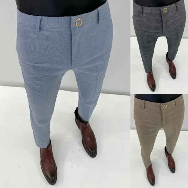 Men Suit Pants Formal Trousers Pantalone Hombre Stretch Slim Solid Color Casual Dress Full Length Pants Fashion New Men Clothing - Image 6