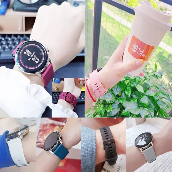 Silicone Watch band For Amazfit GTS 4/3/2e Mini/GTR 4/3/Pro/2/2e/stratos 3/2 Sport Bracelet Amazfit bip-U-S-lite 20mm/22mm strap - Image 3