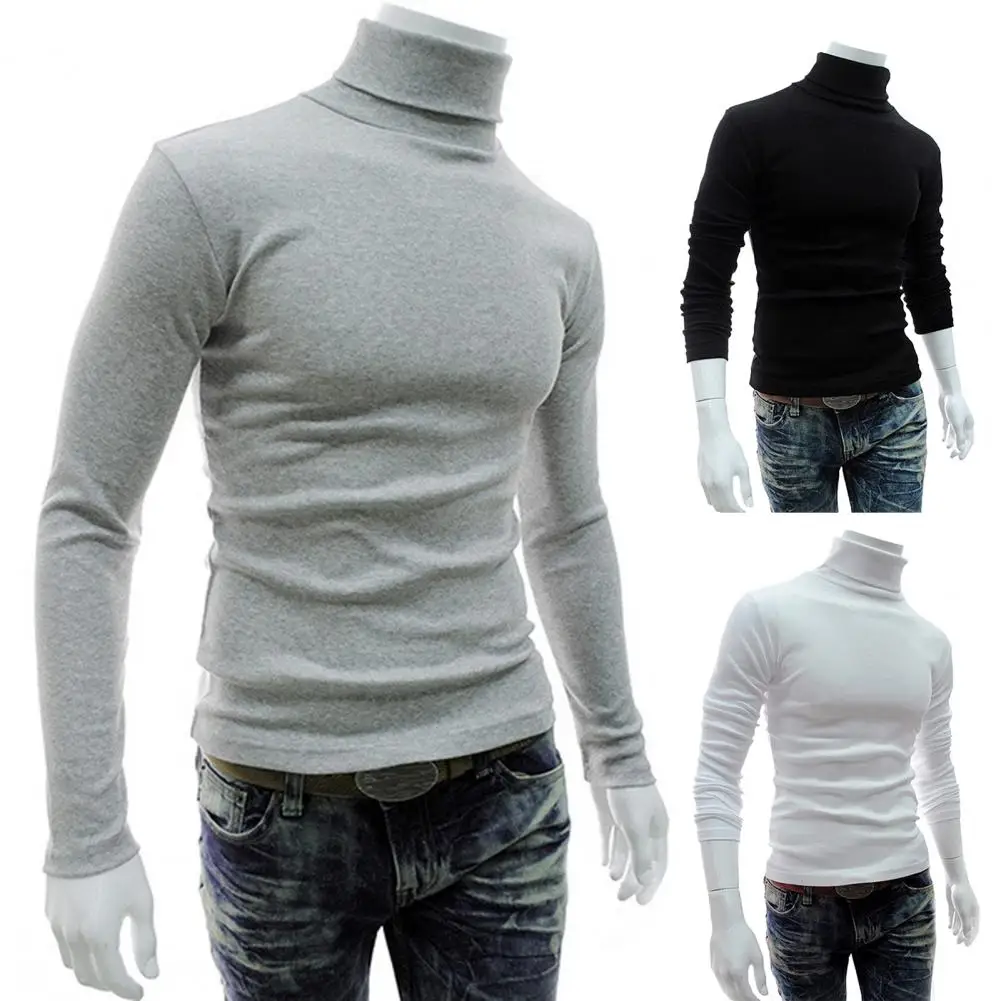 Shirt Stretchy Soft Autumn Turtleneck Long Sleeve Solid Color Winter Knitted Pullover Breathable Men 2021New for And Touch - Image 6