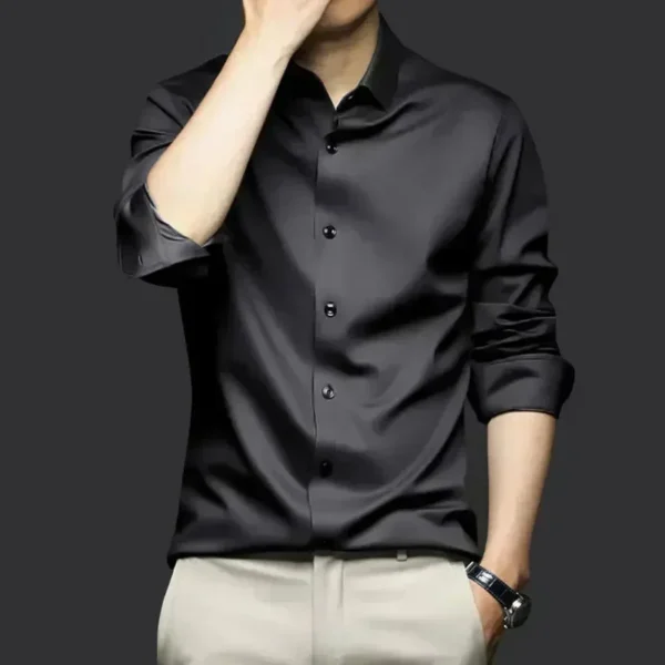 S-6XL Men's Shirt Long Sleeve Non iron Wrinkle Resistant Business Dress High end Professional Casual Suit White Shirt - Image 2