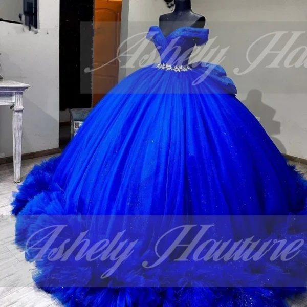 Customized Royal Blue 15 Year Old Girl Quinceanera Dresses Bow Ruffle Ball Gown Women Prom Special Occasion Wear Party 14 26 New - Image 2