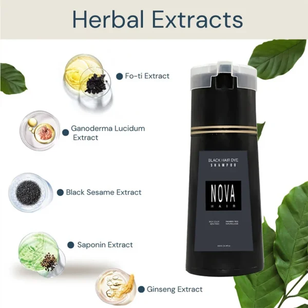 Nova Hair Dyeing Shampoo Hair Instant Dye 3-in-1 Shampoo Men Women Fluffy Oil Control Hair Care Products Nourish Hair Shampoo - Image 3