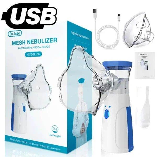 MINK Medical Handheld Nebulizer, Ultrasonic Micro Net Silent Nebulizer, Adult and Child Asthma Emergency Nebulizer