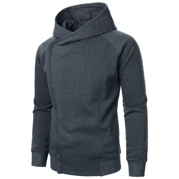 New Fashion Side Hidden Zipper Jackets With Nood Solid Casual Basic Hoodies Men Slim Fit Hooded Sports Sweatshirt Autumn Outwear - Image 2