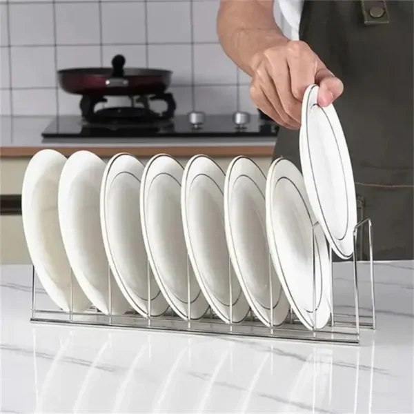 Kitchen Bowl Dish Organizer Stainless Steel Dish Holder Home Cutlery Dishes Pot Lid Rack Household Dish Rack Kitchen Accessories - Image 2