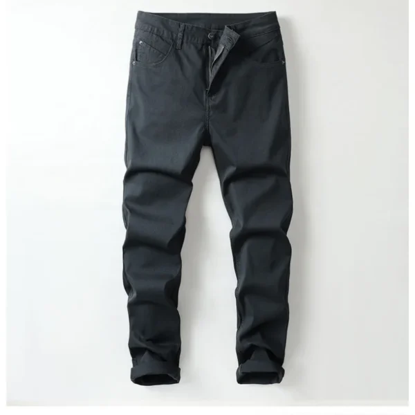 2024 Pure Cotton Casual Pants Men's Autumn Fashion All-Matching Simple Comfortable Slim Straight Business Long Pants - Image 3