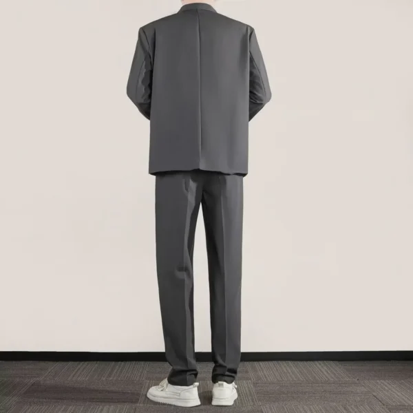 Casual Business Solid Color Western-style Clothes Suit For Men Trendy In Spring 2024 No Ironing Required Korean Style - Image 2