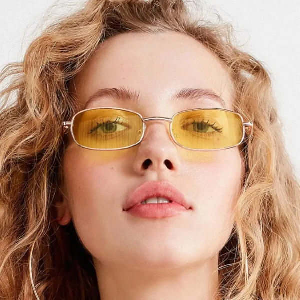 Vintage Small Rectangle Sunglasses Women Men Retro Frame Sun Lens Glasses Square Candy Eye Trendy Color Eyewear Metal Cat S F3G0 - Image 2