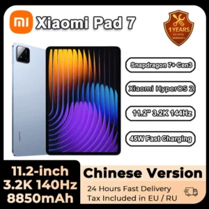 Xiaomi Mi Pad 7 Tablet PC Snapdragon 7+ Processor 11.2-inch 3.2K 144Hz Display 8850 mAh Battery 45W fast charging HyperOS 2