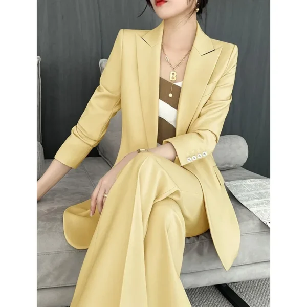 Brown Suit Woman New Fashion Temperament Advanced Sense of Two-piece Suit Spring Autumn British Style Formal Wear High Quality - Image 3