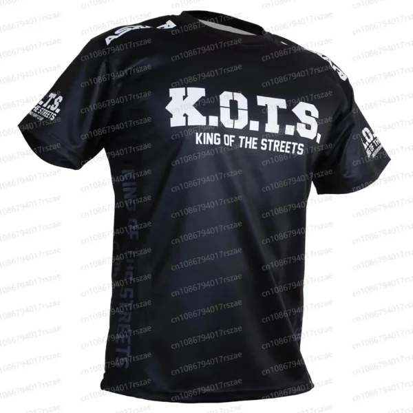 ASKARI Boxing Fitness Short Sleeve T-Shirt for Men, Breathable Mesh Sports Tee