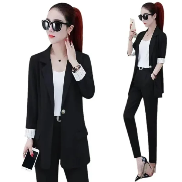 Spring Autumn Popular Women's Suit Set Three Pieces Fashionable Elegant Summer New Arrival Professional Clothing Outerwear - Image 5