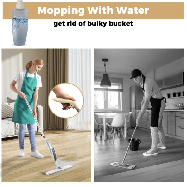 Spray Mop Broom Set Magic Flat Mops for Floor Home Cleaning Tool Brooms Household with Reusable Microfiber Pads Rotating Mop - Image 3
