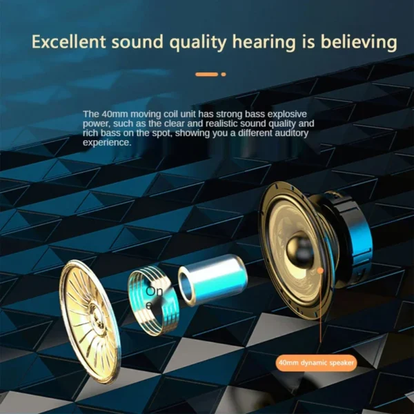 Lenovo Wireless HiFi Earphones – Bluetooth 5.0, Over-Ear, TF Card/FM Radio Support for Phones & PCs - Image 4