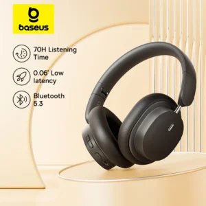 Baseus Bowie D05 Wireless Headphones – 3D Spatial Audio, Bluetooth 5.3, 40mm Driver, Foldable Over-Ear Design, 70H Playtime