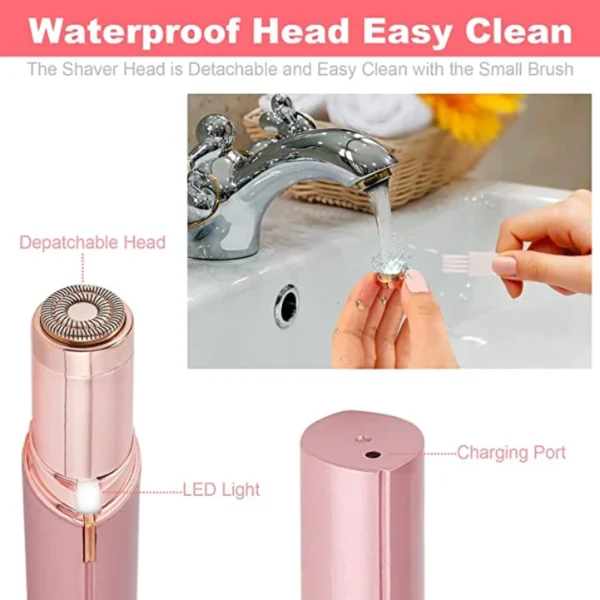 Electric Eyebrow Trimmer Mini Epilator Lipstick Facial Hair Removal Portable Women Painless Razor Tool - Image 5