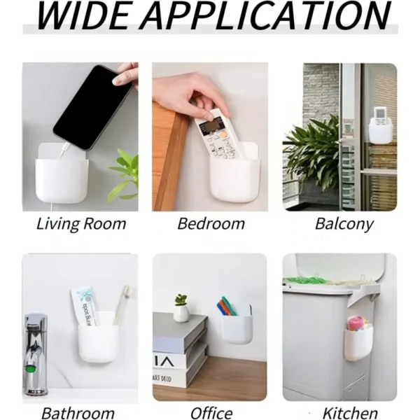 2PCS Wall Mounted Storage Box Household Living Room Conditioner Remote Control Bedside Phone Storage Holder Organizer Box Shelf - Image 4