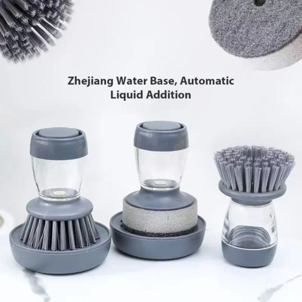 1pc Portable Kitchen Soap Dispensing Dishwashing Tool Brush Easy Use Scrubber Wash Clean Tool Kitchen Cleaning Tool