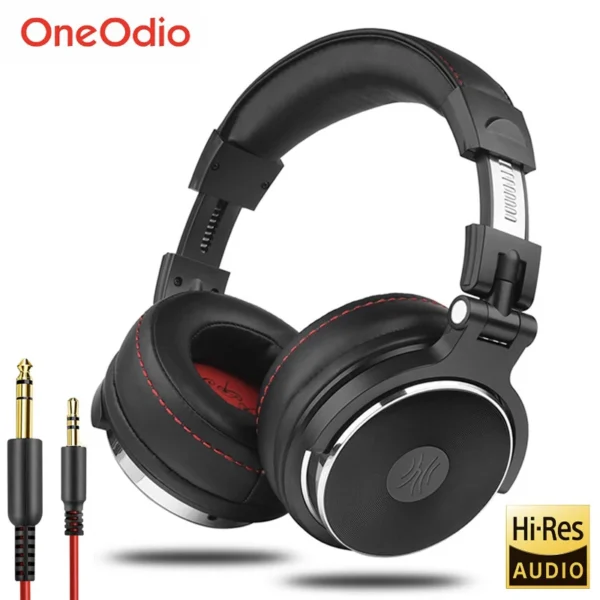 Oneodio Wired Professional Studio Pro DJ Headphones – Over-Ear, HiFi Sound, Microphone, Music Headset for Phones & PCs