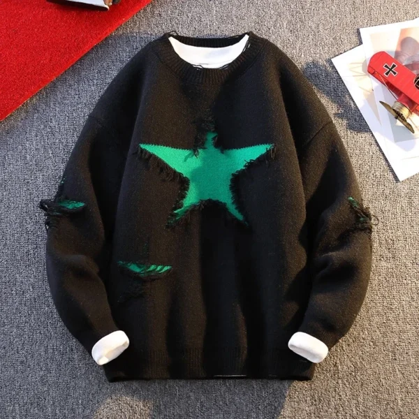 Autumn Wool Sweater for Men and Women, Thick Warm Jumper, Korean Brand Knit Pullover for Winter - Image 4