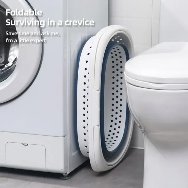 Collapsible Plastic Laundry Basket Folding Pop Up Bathroom Dirty Clothes Basket Household Plastic Large Storage Container - Image 3