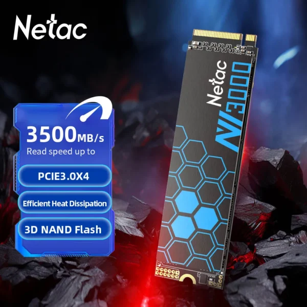 Netac M.2 NVMe SSD – 250GB, 500GB, 1TB, 2TB, PCIe 3.0x4, Internal Solid State Drive for Laptops and Desktops