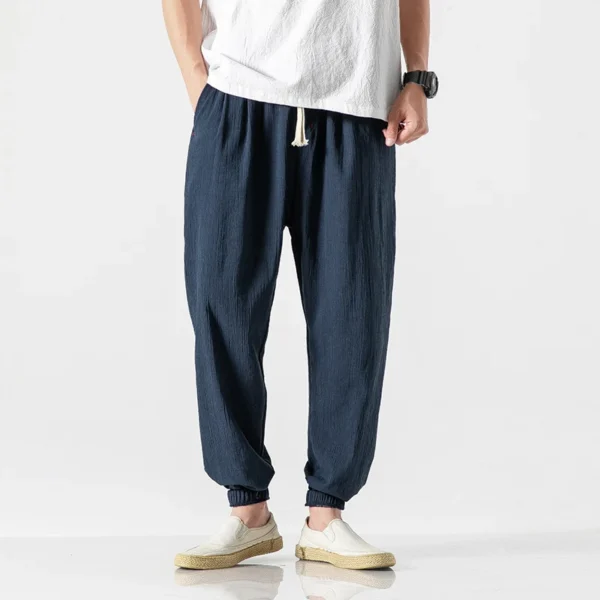 Cotton Linen Casual Harem Pants Men Joggers Man Summer Trousers Male Chinese Style Baggy Pants 2023 Harajuku Clothe - Image 4